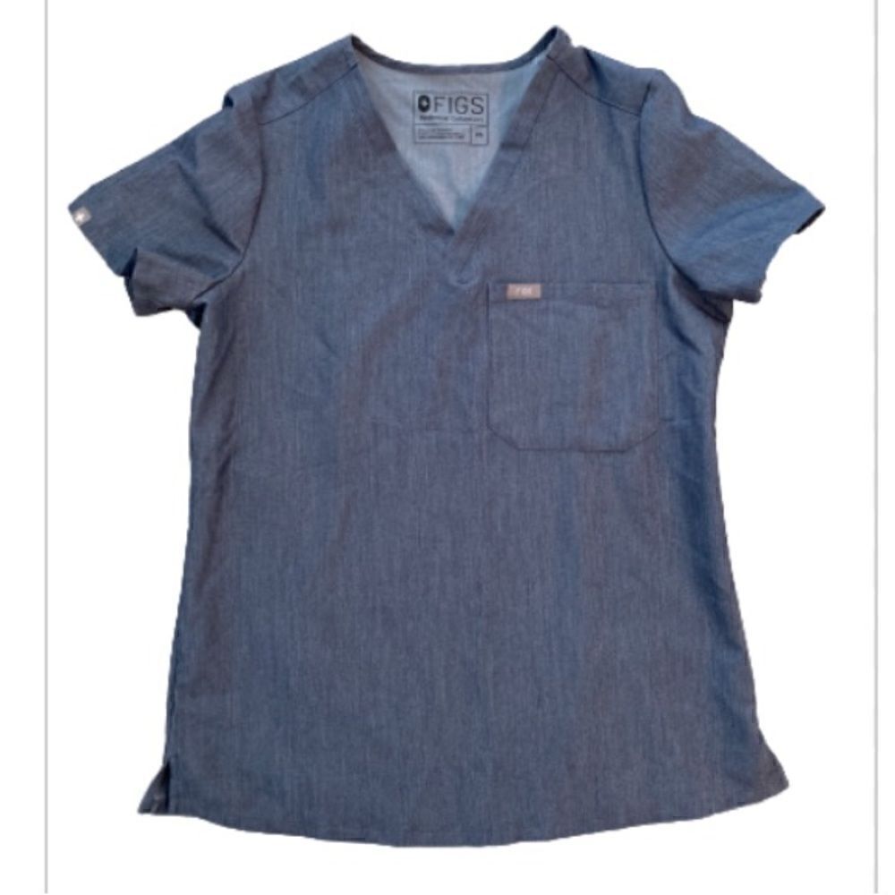 FIGS Caterina One Pocket Gray Scrub Top Size XS